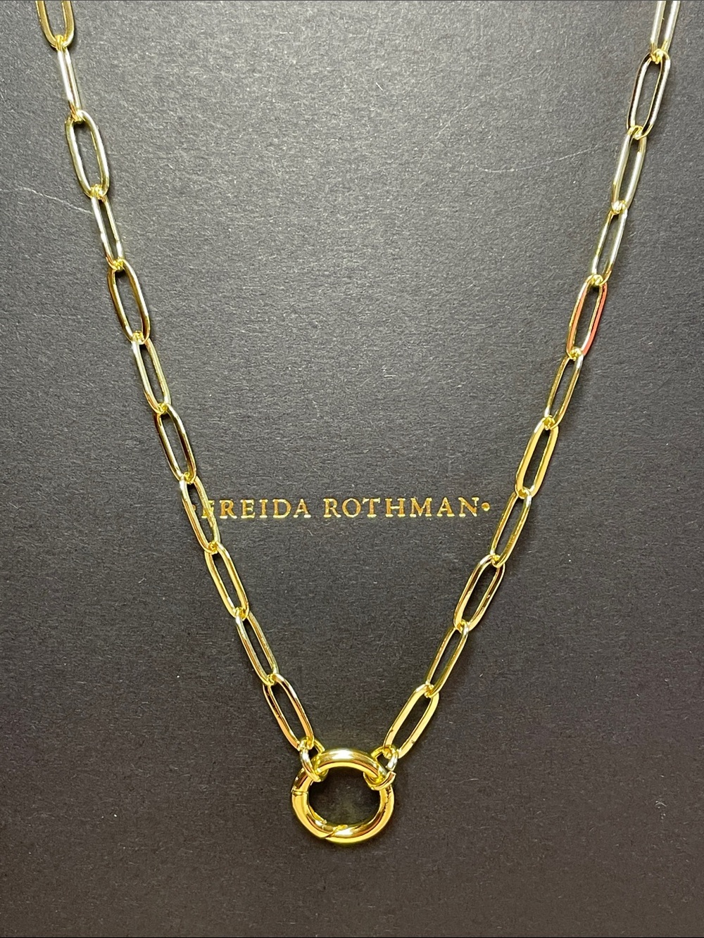 Freida Rothman VAULT Gold Paperclip CHain Necklace - NWT $125 MSRP